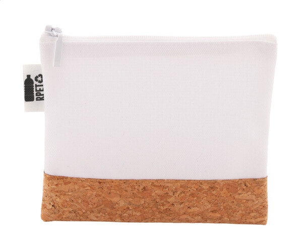 Toaletna torba iz reciklirane PET plastike po meri CreaBeauty Cork S - Bela / naravna