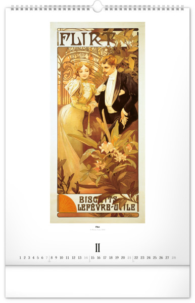 Notique Nástěnný Kalendář Alfons Mucha 2027, 33 x 46 cm