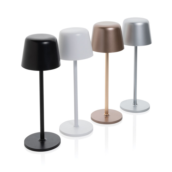 USB dobíjateľná stolná lampa Zenic z RCS recykl. plastu, biela -