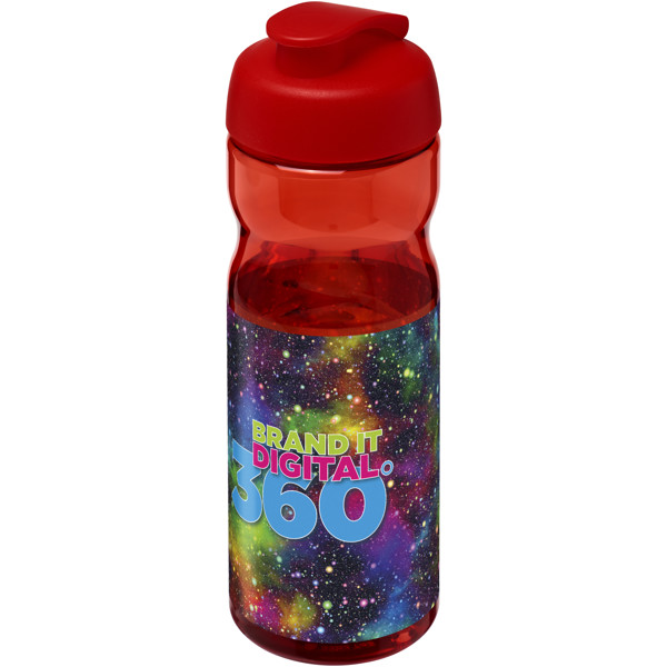 Bouteille de sport H2O Active® Base Tritan™ de 650 ml à couvercle à clapet - Rouge / Rouge