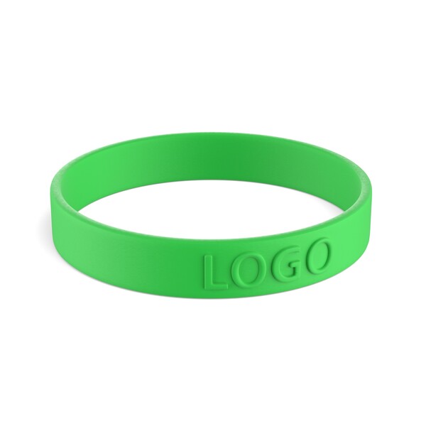 Personalisiertes Silikon Armband (12mm width) - Dunkles Blattgrün / 20x1.2x0.2cm