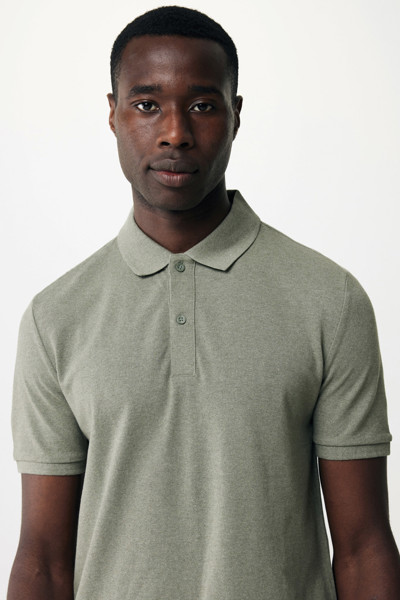 Polo tričko IQONIQ Yosemite z recykl. bavlny - Heather Green / XL