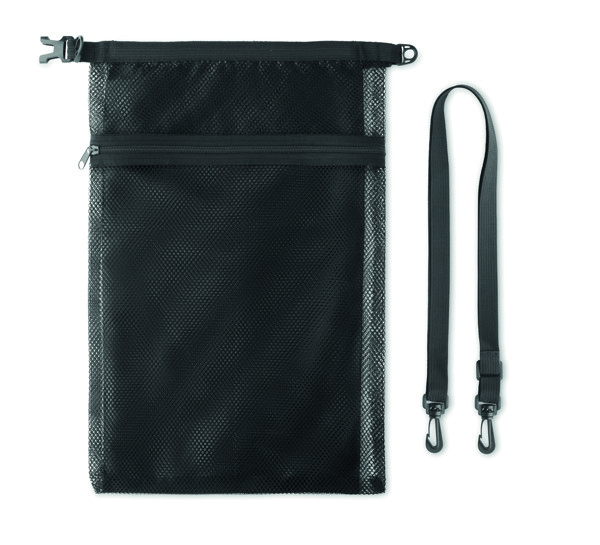 Vodotesna torba Scuba Mesh RPET, 6L - Črna