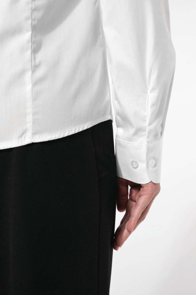 Ladies’ Long-Sleeved Cotton Poplin Shirt - White / L