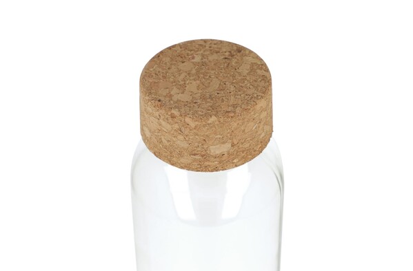 Bouteille en verre recyclé avec bouchon en liège 500ml