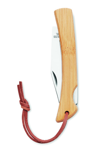 Foldable knife in bamboo Mansan