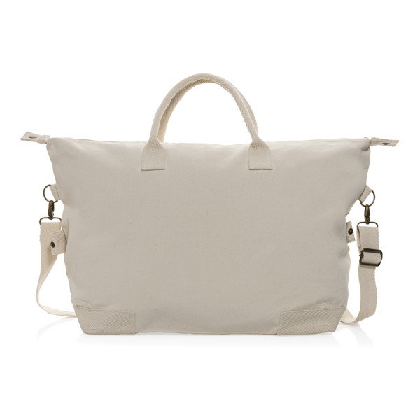 Kezar AWARE™ 500 gsm recycled canvas deluxe weekend bag - Off White
