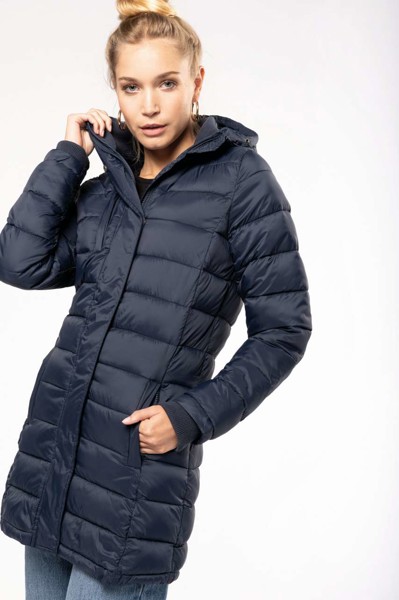 Ladies' Lightweight Hooded Padded Parka - Black / S