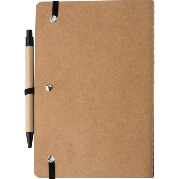 Notebook A5 with ball pen - black