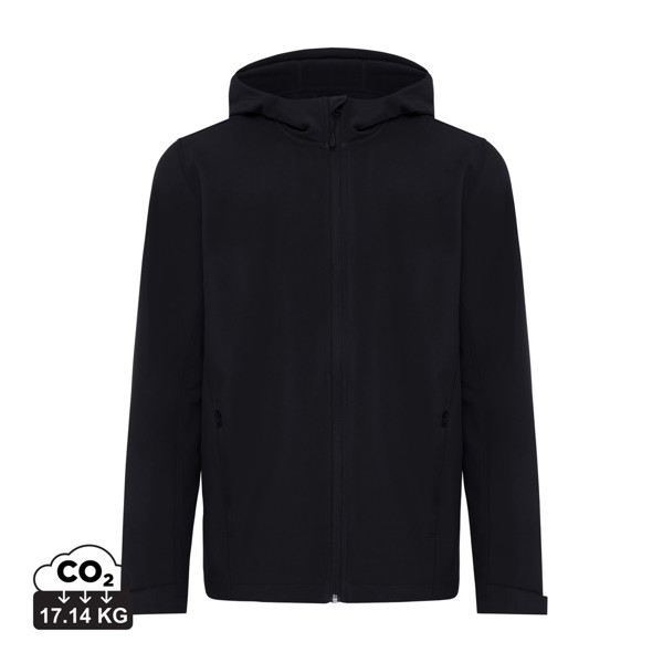 Veste homme soft shell en polyester recyclé Iqoniq Makalu - Noir / M