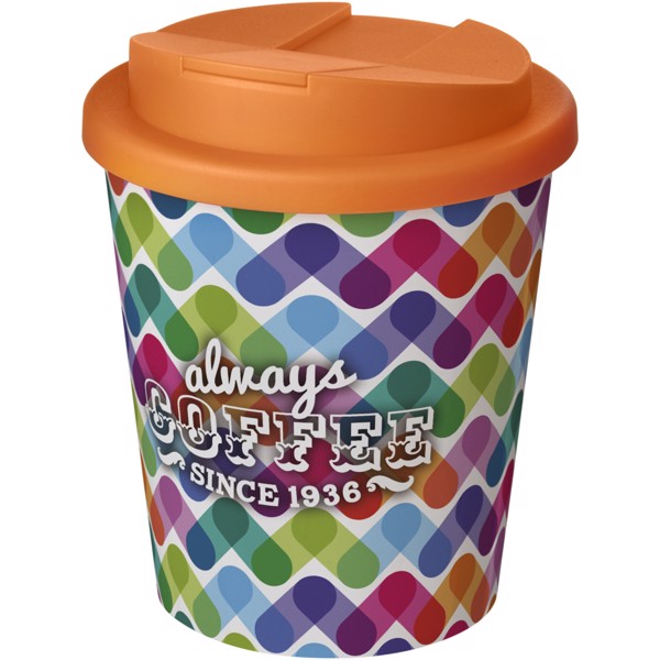 Tazza termica Brite-Americano® Espresso da 250 ml con coperchio ermetico - Bianco / Arancione