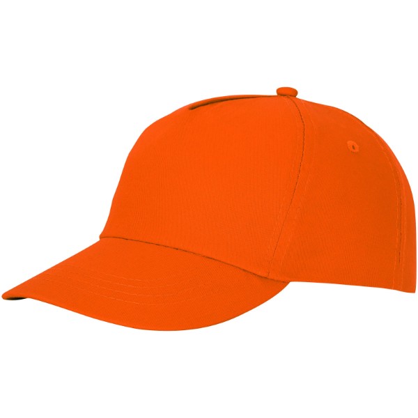 Boné de algodão 5 painéis com reforço e fecho aderente de 175 g/m² Feniks - Laranja