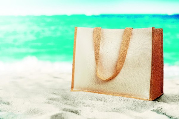 Saco compras de tela e juta Campo De Fiori - Bege