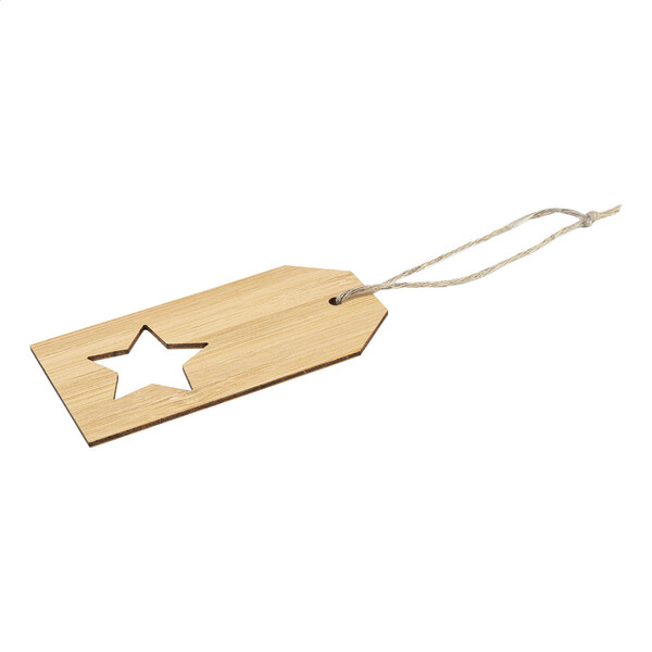 Étiquette cadeau en bambou BamTag, étoile - Naturelle