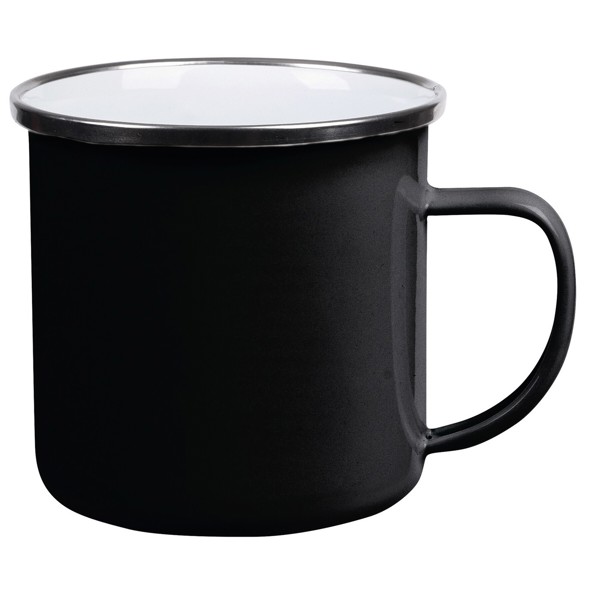 Enamel Drinking Cup Vintage Cup - Black