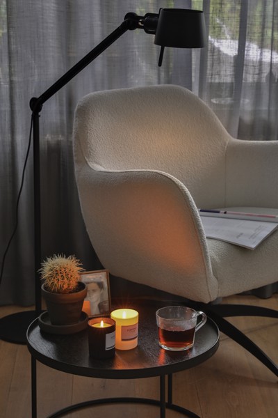 Ukiyo scented candle glass, 80 mm height, 69 mm dia - White