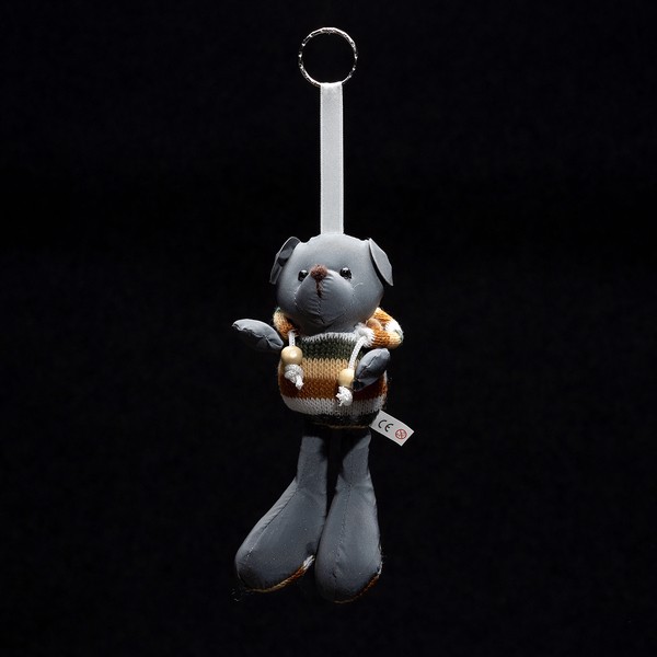 Teddy reflective keyring