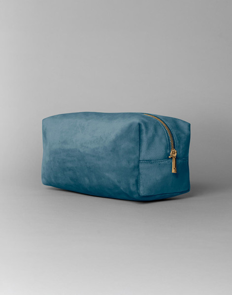 Velvet Toiletry / Accessory Case - Dark Emerald / L