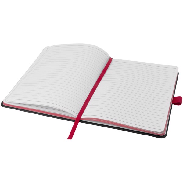 Blocco note formato A5 con copertina rigida Colour-edge - Nero / Rosso