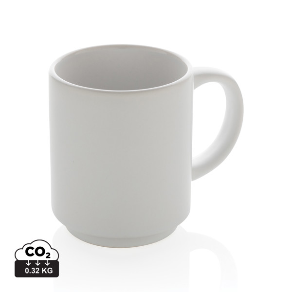 Ceramic stackable mug 180ml - White