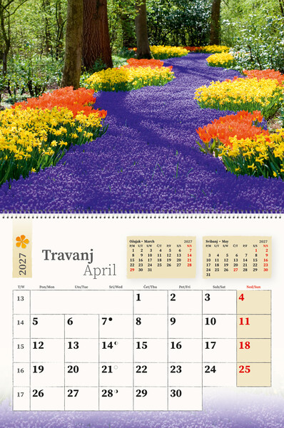 Preklopni zidni kalendar – Dani u vrtu
