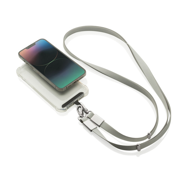 Nivo RCS recycled PET Crossbody lanyard - Grey