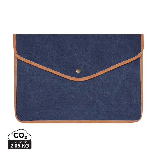 VINGA Pochette ordinateur 16" en toile recyclée GRS Bosler - Bleu Marine