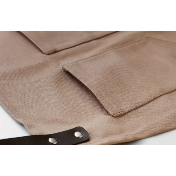 Apron in leather Chef - Taupe