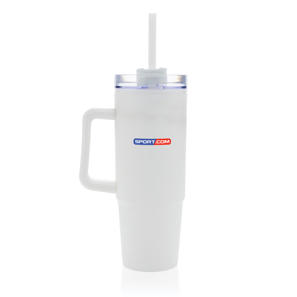 Kozarec Tana 900 ml, dvojna stena iz reciklirane plastike - Bela