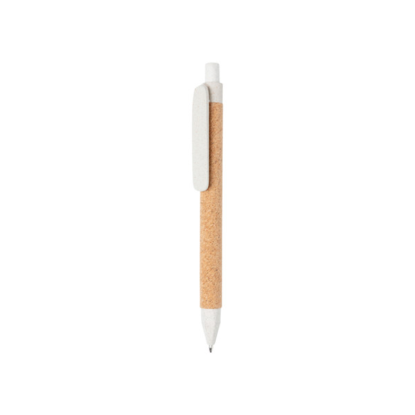 Write wheatstraw and cork pen - White