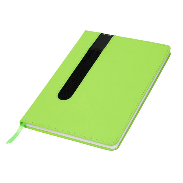 Bloc-Notes En Pu, Avec Support Pour Le Stylo À Bille - Vert Clair