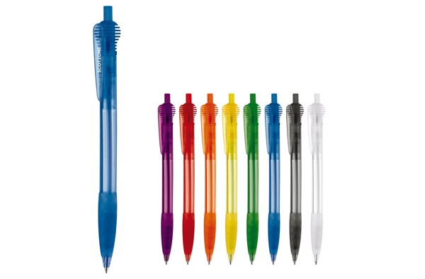 Cosmo ball pen transparent rubber round clip - Transparent / Black