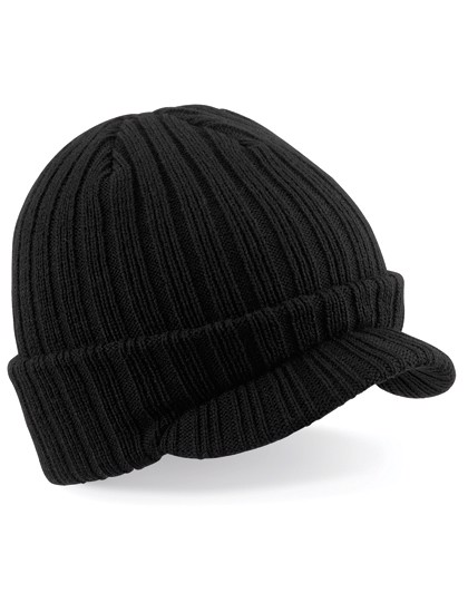 Peaked Beanie - Black / One Size