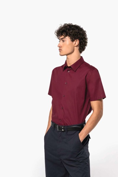 Short-Sleeved Cotton/Elastane Shirt - White / S