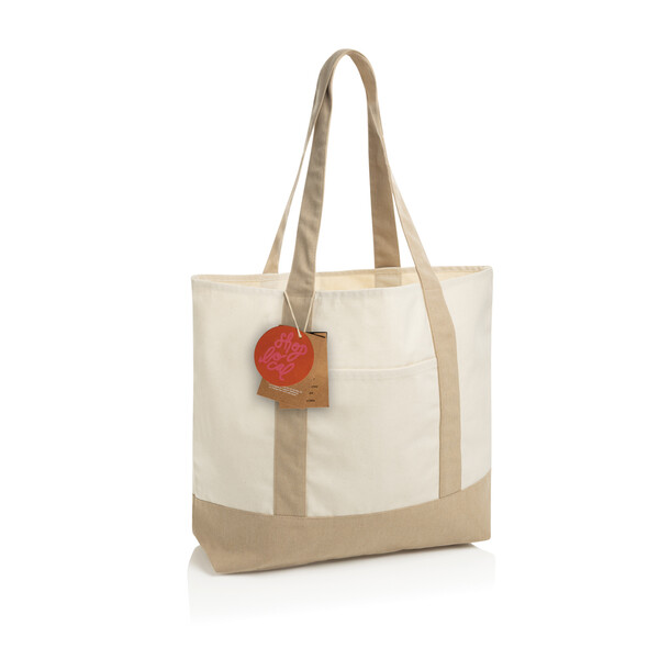 SHOP LOCAL AWARE™ taška z recyklovanej bavlny, 350 GSM - Off White