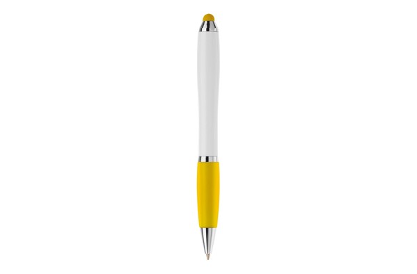 Ball pen Hawaï stylus hardcolour - White / Yellow