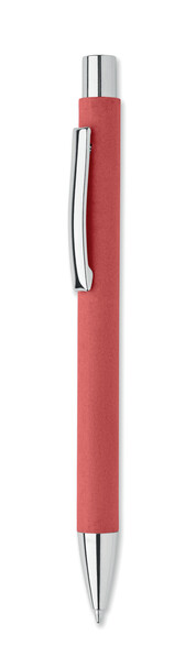 Recycled paper push ball pen Olympia - Red