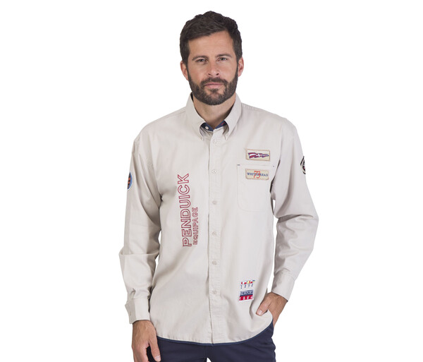 Chemise avec broderies et écussons Pen Duick - BEIGE / XXL