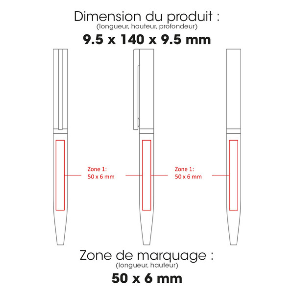 SARI XL - BND78XL - Stylo à bille en acier inoxydable recyclé