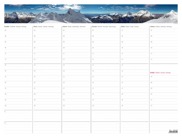 Plánovací stolní kalendář Týdenní plánovací mapa A2 2025