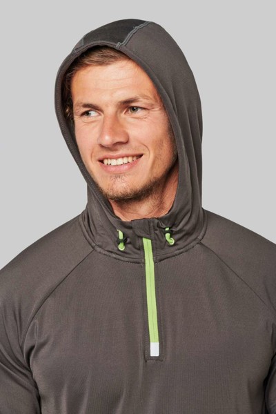 Sportska majica s kapuljačom i patentnim ovratnikom - Crvena / L