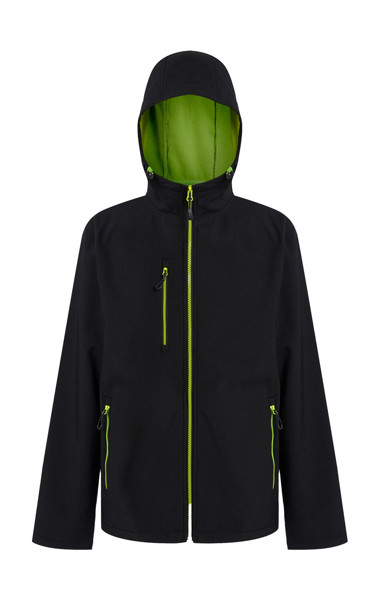 Navigate 2-Layer Hooded Softshell Jacket - Black / Lime Green / 3XL