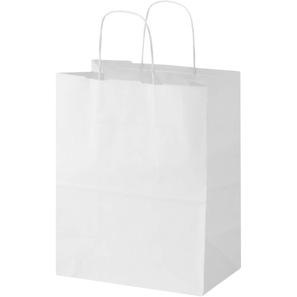 Kraft papieren tas 80–90 g/m² met gedraaide handvatten – 25 x 15 x 32 cm - Wit