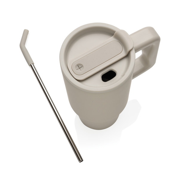 Mug 900ml en acier inoxydable recyclé Embrace RCS - Beige