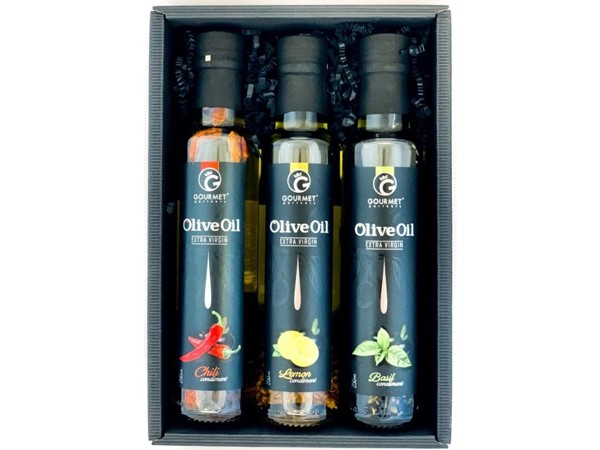 Triáda olivových olejov: bazalka, citrón, chilli, 3x250ml