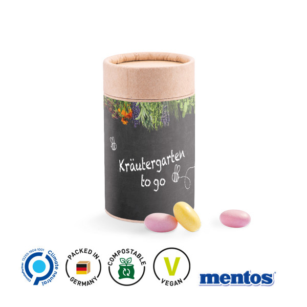 Papierdose Eco Midi mit kandierten Glühweinherzen-Bonbons