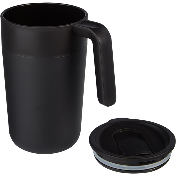 Nordia 400 ml double-wall recycled mug - Black