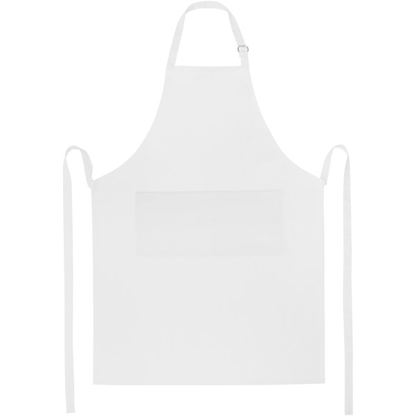 Tablier ajustable Andrea de 240 g/m² avec bretelle réglable au cou - Blanc