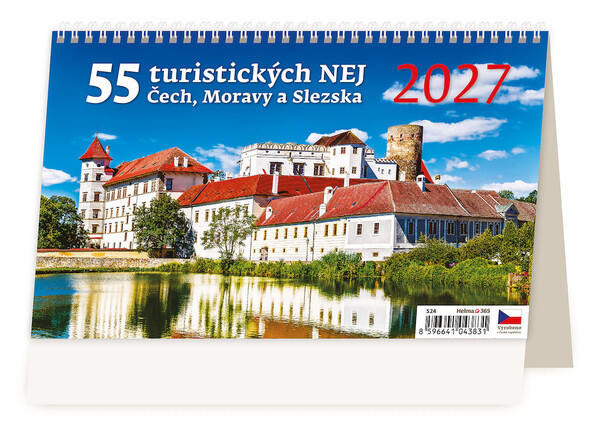 Stolní kalendář 55 turistických nej Čech, Moravy a Slezska 2027