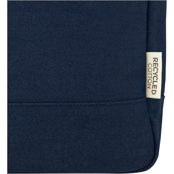 Sac à dos pour ordinateur portable Joey de 15 L en toile recyclée GRS 15 pouces avec dessus enroulable - Marine